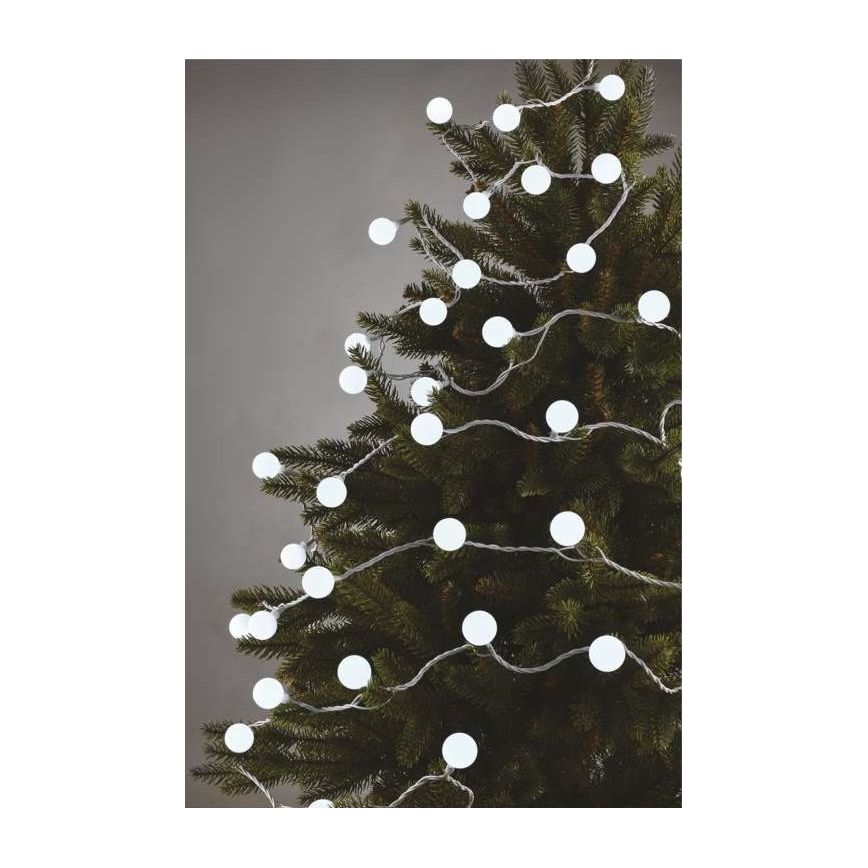 Cadena de luces LED para exterior, 40xLED/9m, IP44, blanco frío