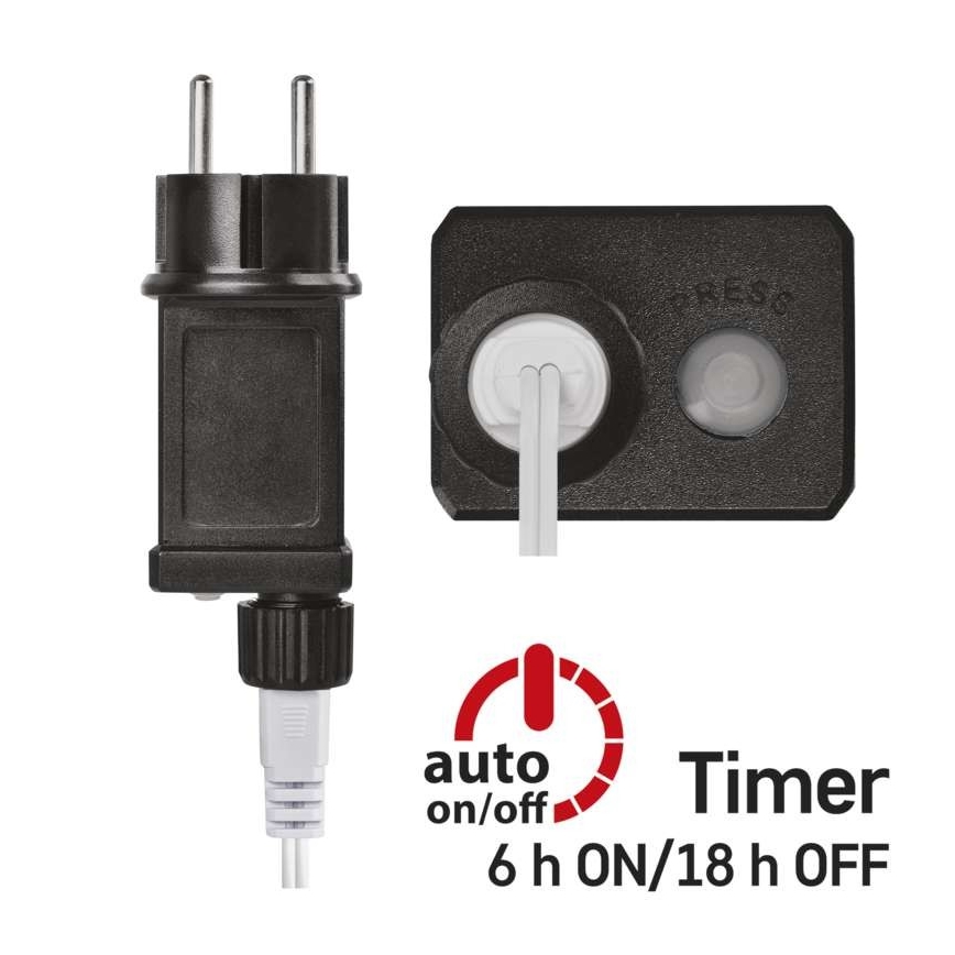 Cadena de luces LED para exterior, 40xLED/9m, IP44, blanco frío