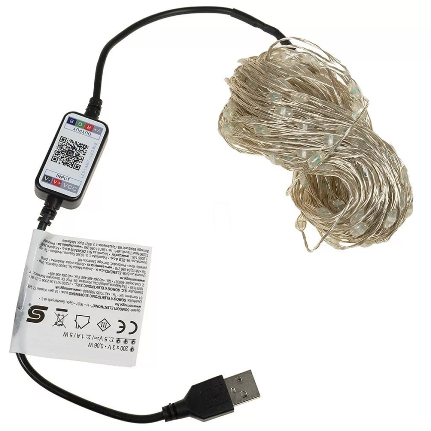 Cadena de luces LED RGB regulable 200 LEDs / 29 funciones 20,4 m