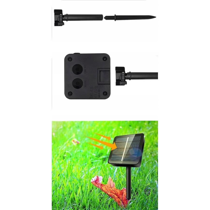 Cadena de luces LED solar decorativa 30 LED, 8 modos, 500 mAh, 6,5 m, IP67, blanco cálido