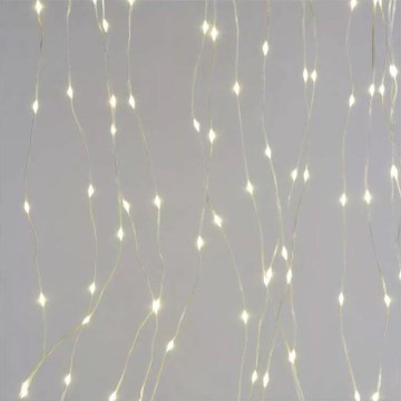 Cadena de luces navideña LED para exterior 300 LEDs/8 funciones 5,9 m IP44 blanco cálido