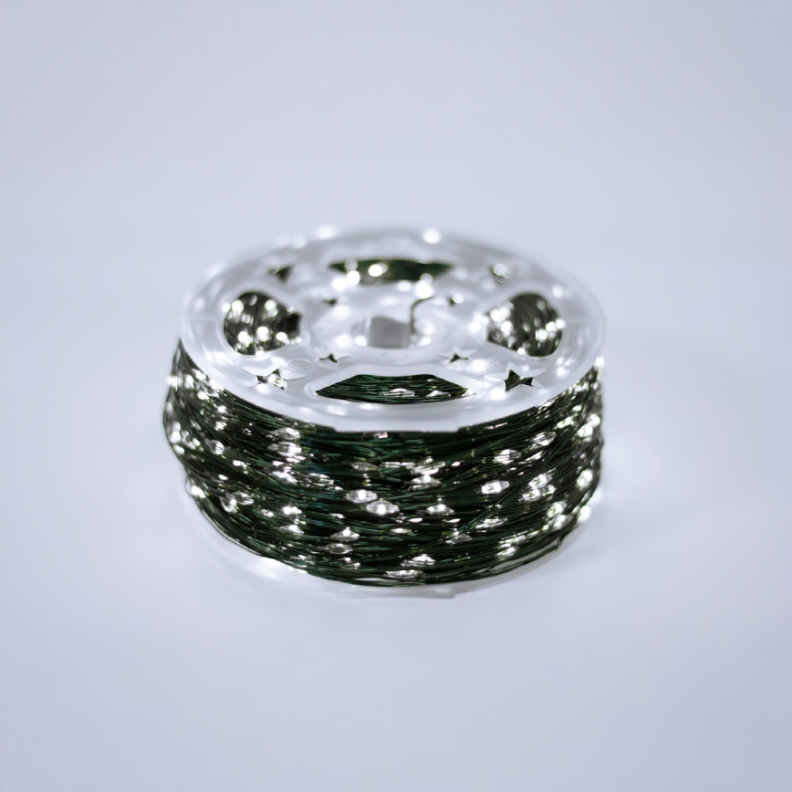 Guirnalda navideña LED para exterior 1500 LEDs/230 V 8 funciones 153 m IP44 blanco frío + mando a distancia