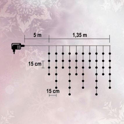 Cadena de Navidad 50xLED 6,35m blanco frío