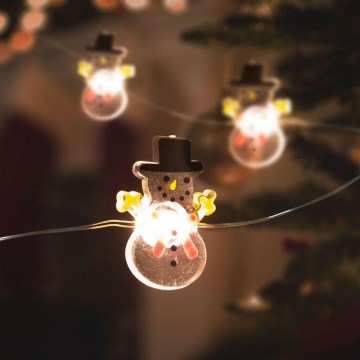 Cadena de Navidad LED 10xLED/2xAA 1,2m blanco cálido