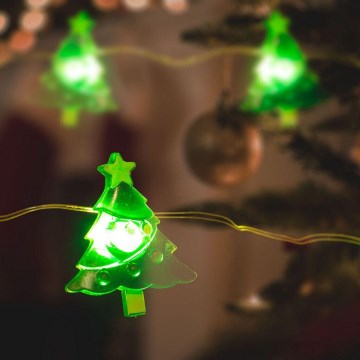Cadena de Navidad LED 10xLED/2xAA 1,2m blanco cálido