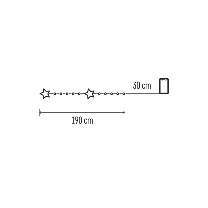 Cadena de Navidad LED 20xLED/2xAA 2,2 m blanco cálido