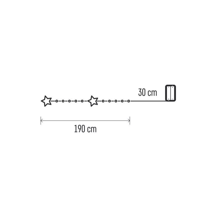 Cadena de Navidad LED 20xLED/2xAA 2,2 m blanco cálido