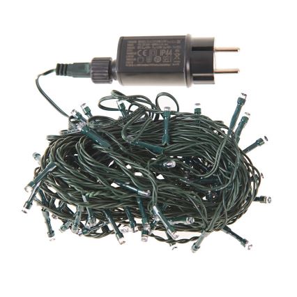 Cadena de Navidad LED para exteriores 100xLED/8 funciones 13m IP44 blanco cálido