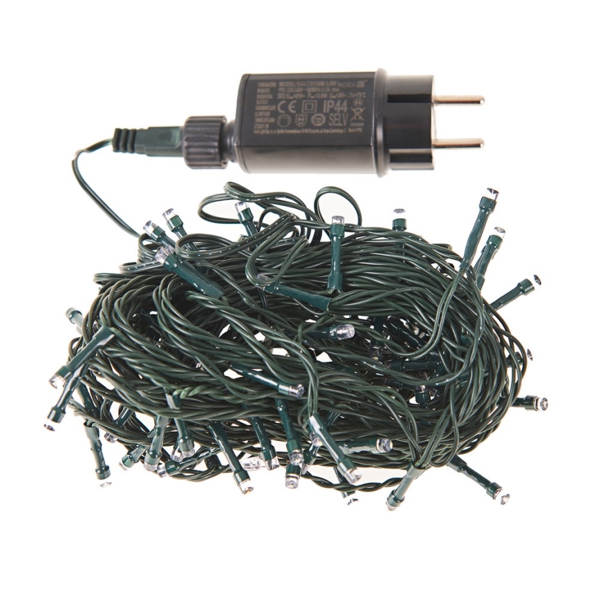 Cadena de Navidad LED para exteriores 100xLED/8 funciones 13m IP44 blanco cálido