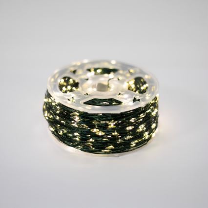 Guirnalda de Navidad LED para exterior 1500 LEDs/230V 8 funciones 153 m IP44 blanco cálido + mando a distancia