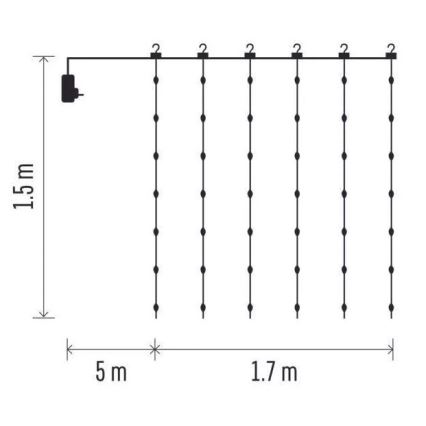 Cadena de navidad LED para exteriores 180xLED/8 funciones 6,7 m IP44 blanco cálido