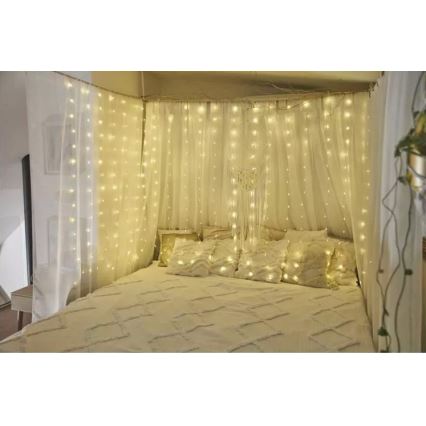 Cadena de Navidad LED para exteriores 240xLED/8 funciones 6,7 m IP44 blanco cálido