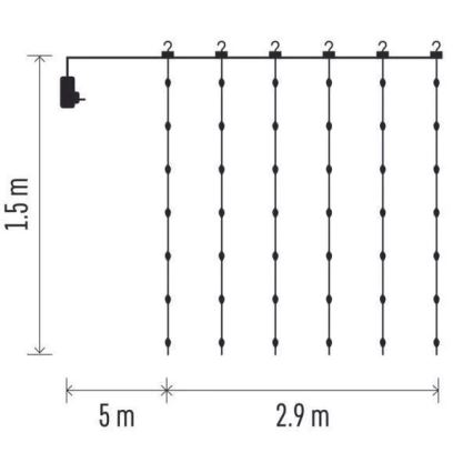 Cadena de navidad LED para exteriores 300xLED/8 funciones 7,9 m IP44 blanco cálido