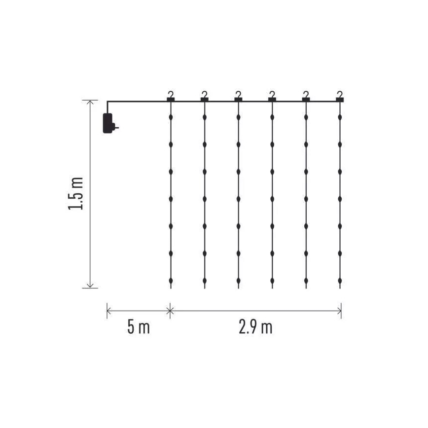 Cadena de navidad LED para exteriores 300xLED/8 funciones 7,9 m IP44 blanco cálido