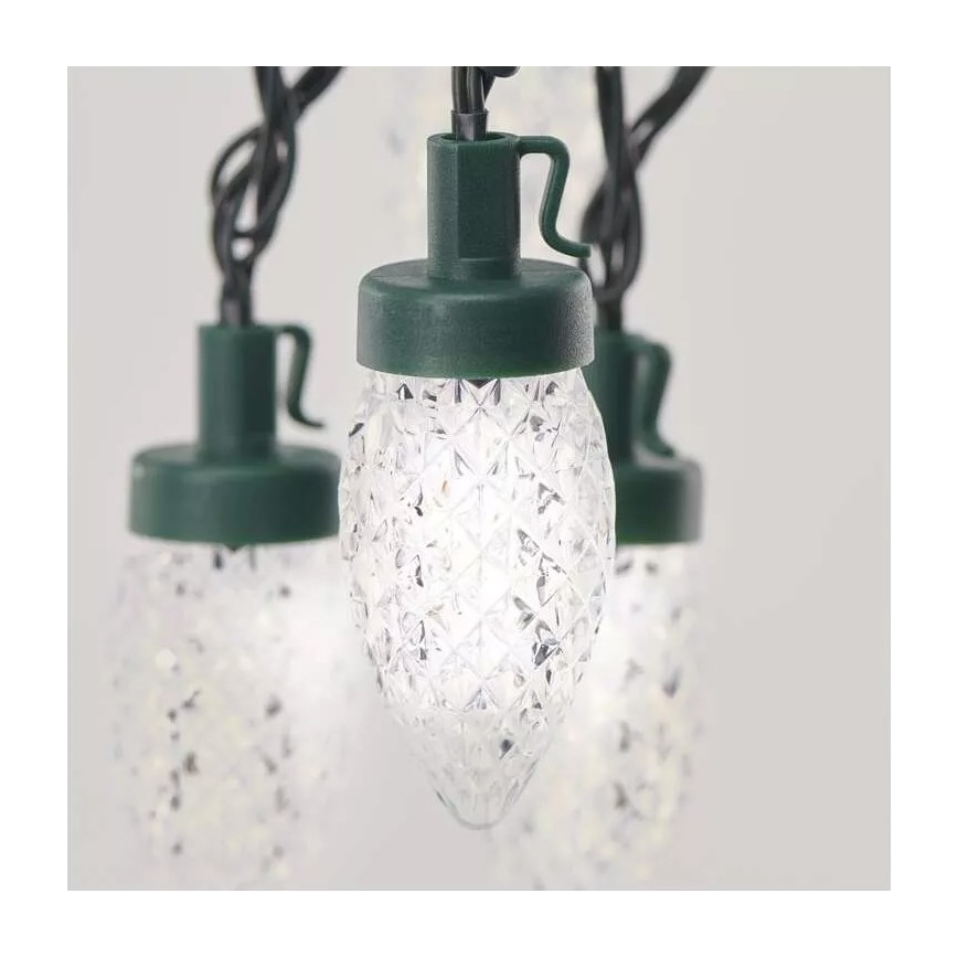 Cadena de Navidad LED para exteriores 50xLED/8 funciones 14,8 m IP44 blanco frío