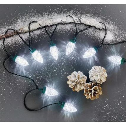 Cadena de Navidad LED para exteriores 50xLED/8 funciones 14,8 m IP44 blanco frío