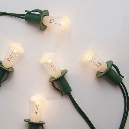 Cadena de Navidad LUCERNA 12xE10/10,7m blanco cálido, fabricada en la UE