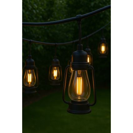 Cadena decorativa de exterior GARLAND 20xLED 20m IP44 blanco cálido