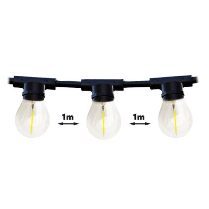 Cadena decorativa de exterior MIMOSA 20xE27/1,3W/230V IP44 20m