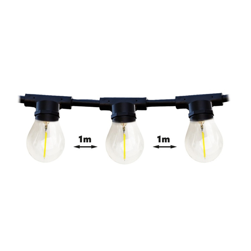 Cadena decorativa de exterior MIMOSA 20xE27/1,3W/230V IP44 20m