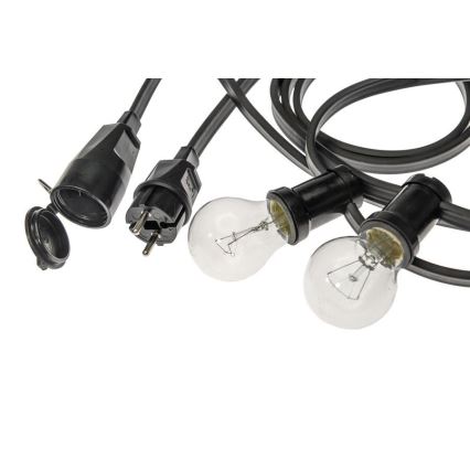 Cadena decorativa exterior GIRLANDA 12 m 10xE27/15W/230V IP44