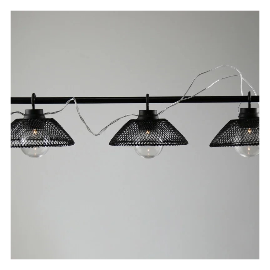 Cadena decorativa LED ASTRA 10xLED/2xAA 2,1 m negro