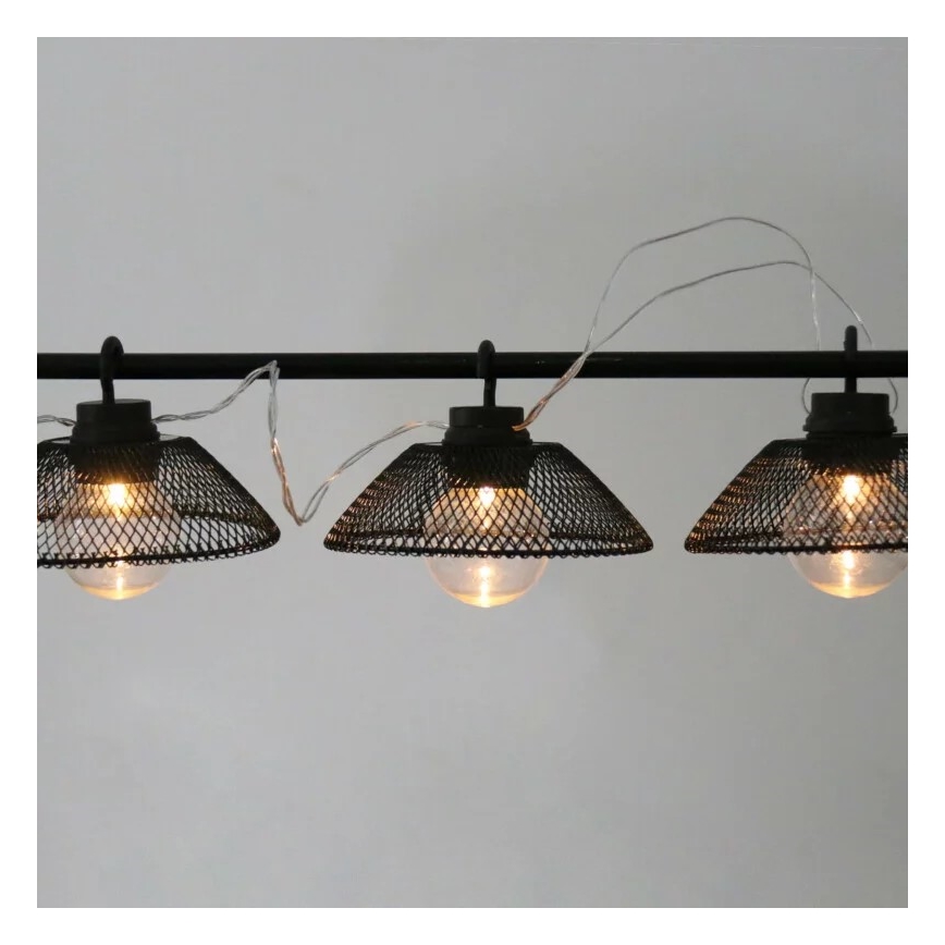 Cadena decorativa LED ASTRA 10xLED/2xAA 2,1 m negro