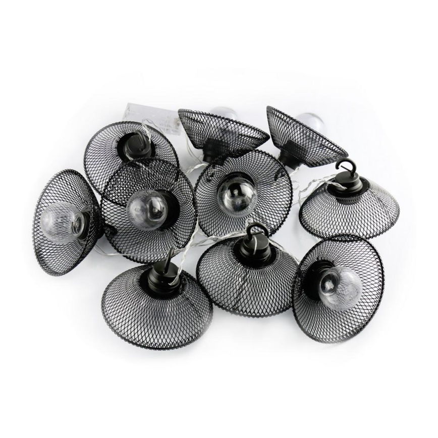 Cadena decorativa LED ASTRA 10xLED/2xAA 2,1 m negro