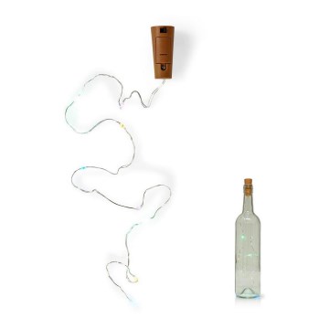 Cadena decorativa LED con tapón para botella 8xLED/3xLR44 IP44 0,798 m