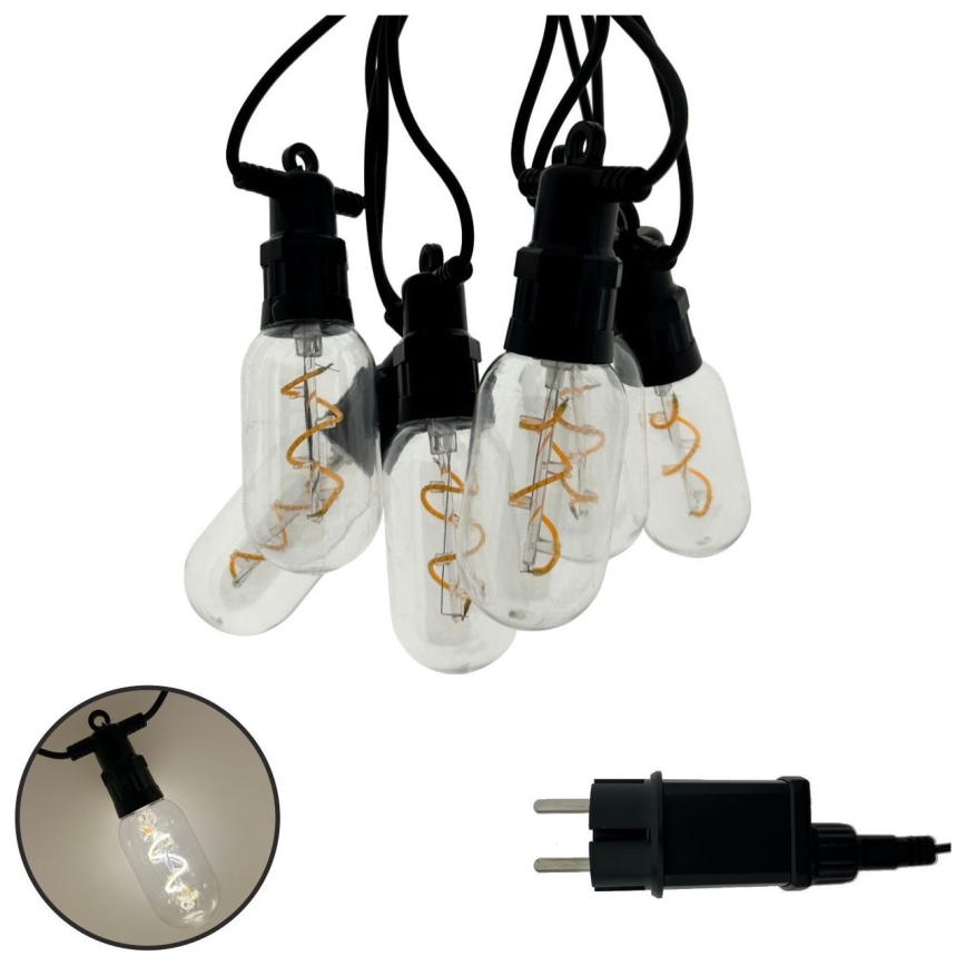 Cadena decorativa LED de exterior 6xLED/0,6W/230V 4,5 m IP44 negra