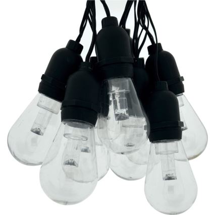 Cadena decorativa LED para exterior, 10 LEDs, 0,15 W por LED, 230 V, 3,8 m, IP44, color negro