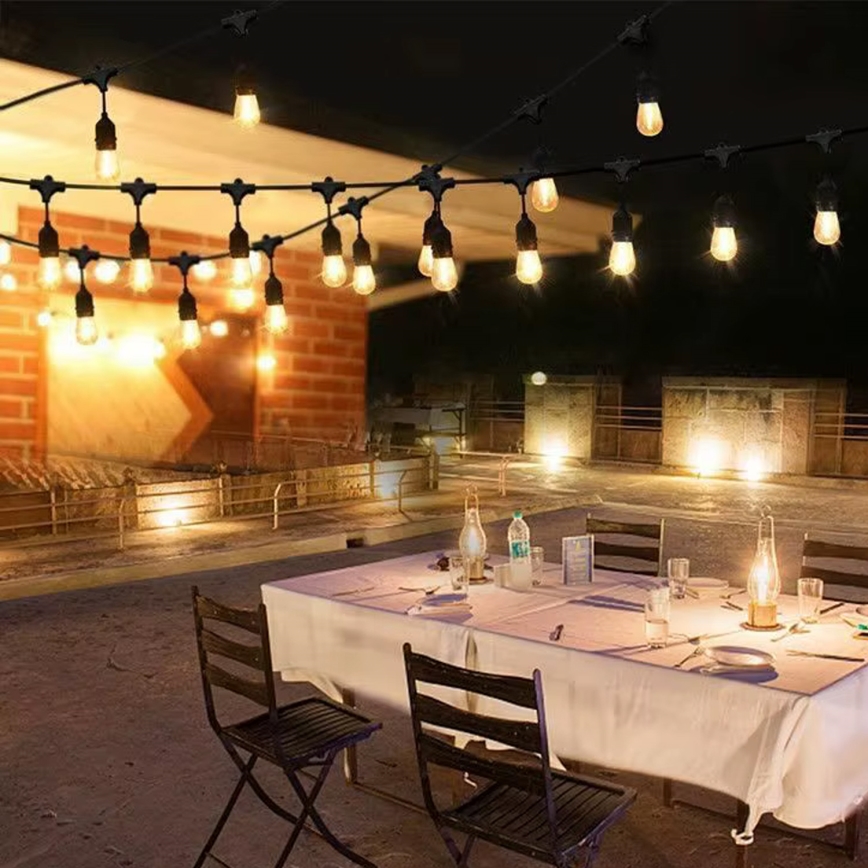 Cadena decorativa LED para exteriores 10xE27/1W/230V 10 m IP65 negro