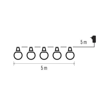 Cadena decorativa LED para exteriores 10xLED/10m IP44 blanco