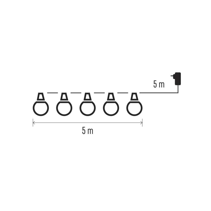 Cadena decorativa LED para exteriores 10xLED/10m IP44 blanco