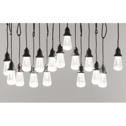 Cadena decorativa LED para exteriores 16xLED 8,6m IP44 blanco frío