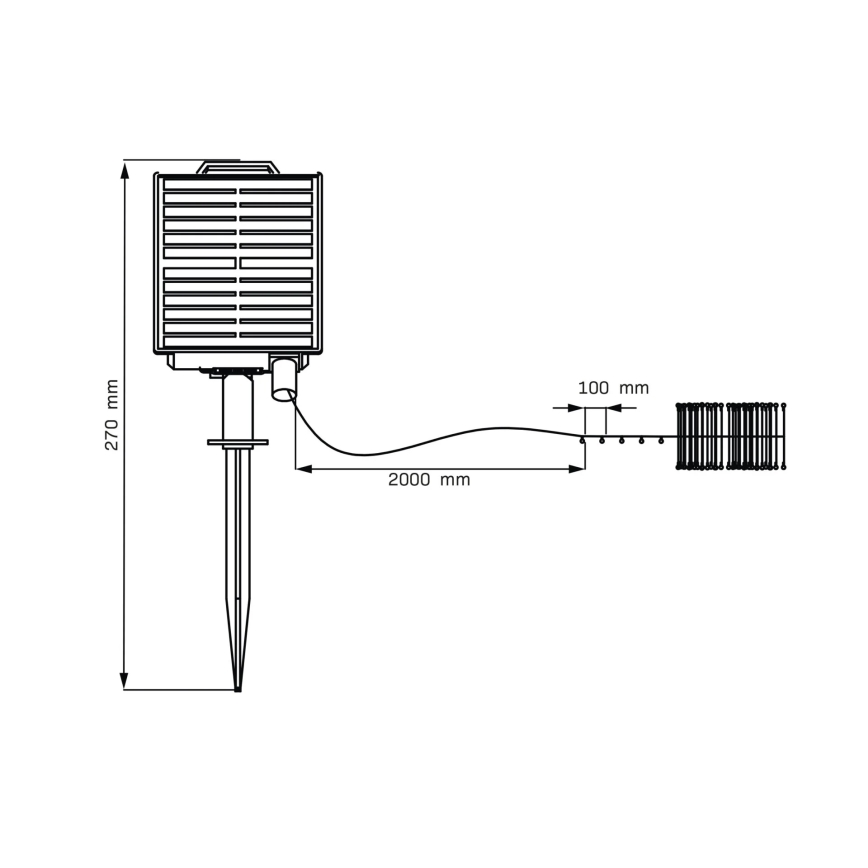 Cadena decorativa LED solar LED/3,7V 1800 mAh 10 m IP44 + control remoto