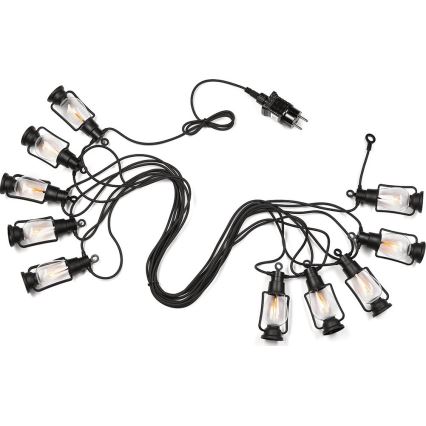 Cadena decorativa para exterior GIRLANDA 10x LED 10 m IP44 blanco cálido