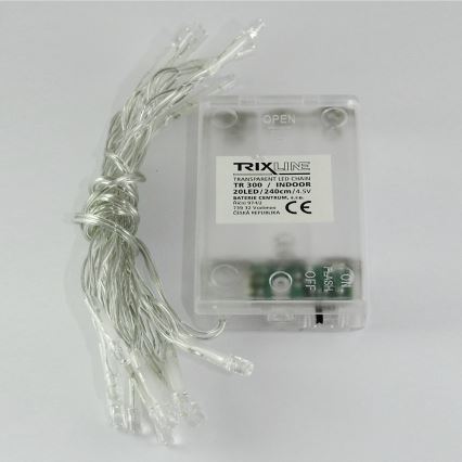 Cadena LED 20xLED/2 funciones 2,4m blanco frío