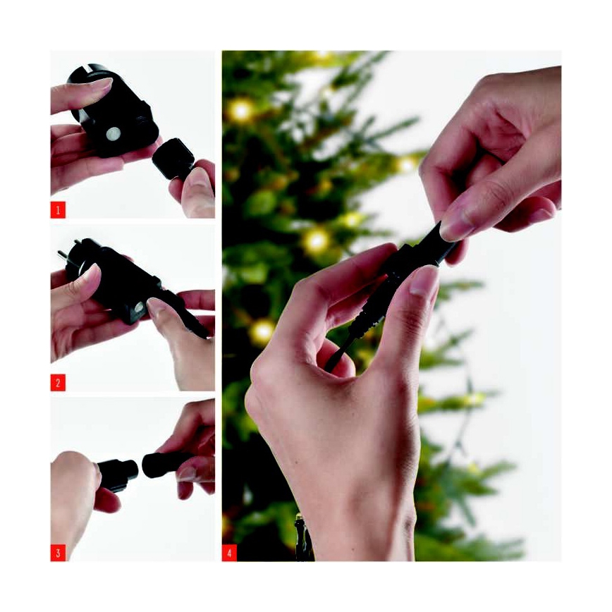 Cadena LED de Navidad para exteriores 100xLED/15m IP44 blanco cálido