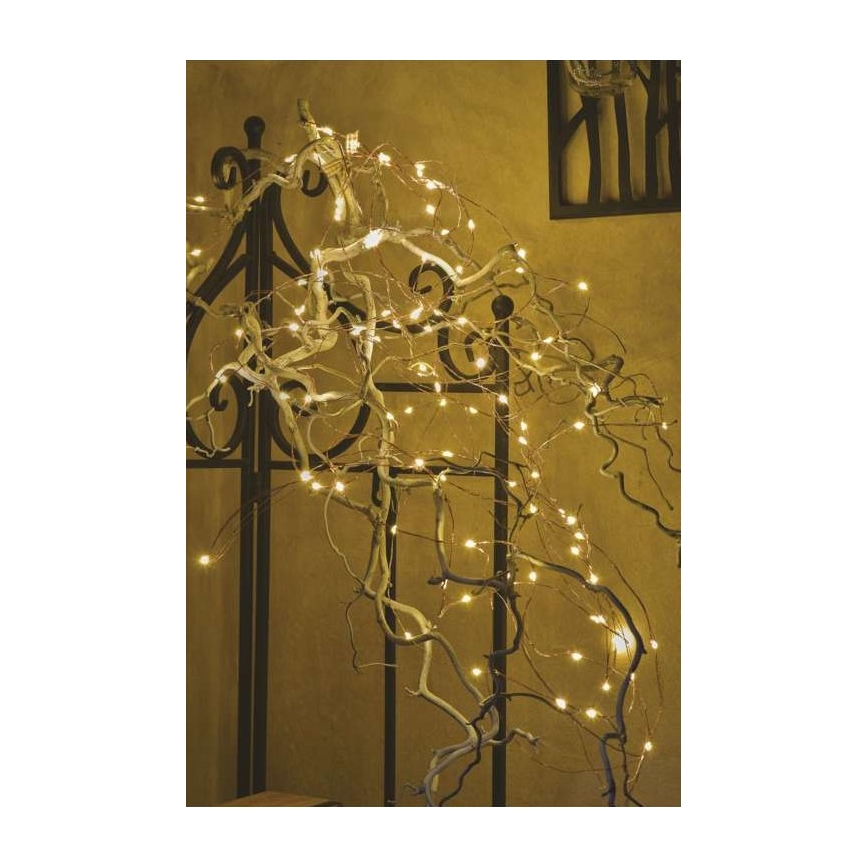 Cadena LED de Navidad para exteriores 100xLED/15m IP44 blanco cálido