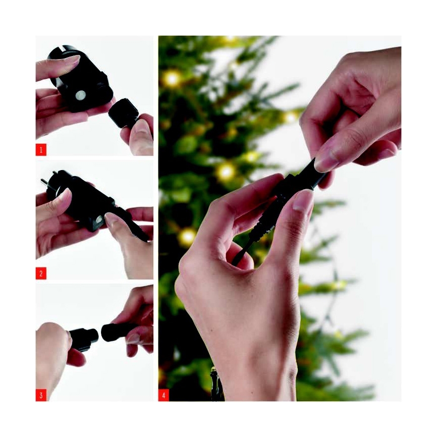 Cadena LED de Navidad para exteriores 100xLED/15m IP44 blanco frío