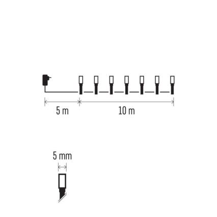 Cadena LED de Navidad para exteriores 100xLED/8 modos 15m IP44 blanco frío/multicolor
