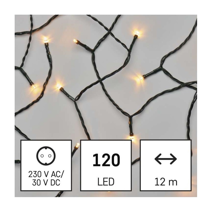 Cadena LED de Navidad para exteriores 120xLED/17m IP44 vintage