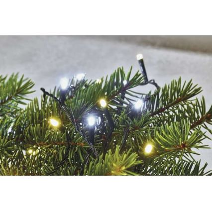 Cadena LED de Navidad para exteriores 120xLED/2 funkce 17m IP44 blanco cálido/frío