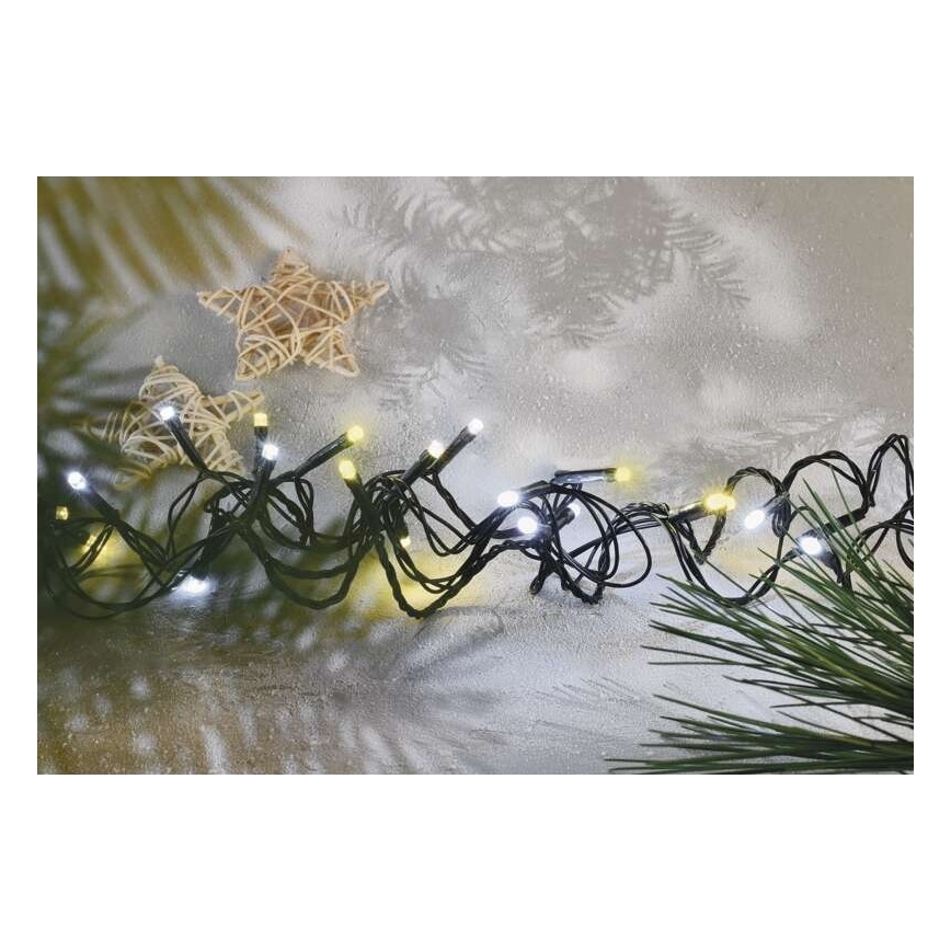 Cadena LED de Navidad para exteriores 120xLED/2 funkce 17m IP44 blanco cálido/frío