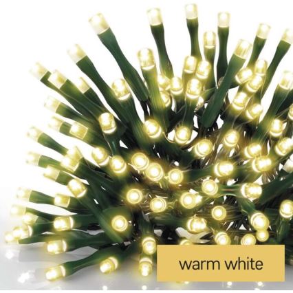 Cadena LED de Navidad para exteriores 120xLED/8 módů 17m IP44 blanco cálido