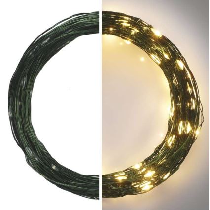Cadena LED de Navidad para exteriores 150xLED/20m IP44 blanco cálido
