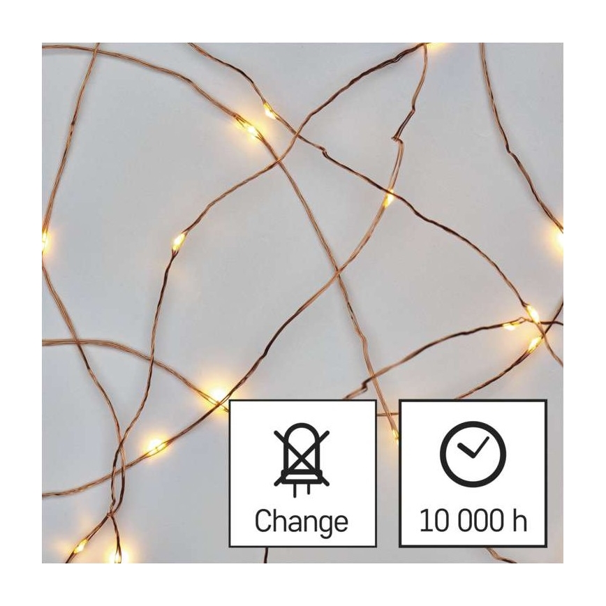 Cadena LED de Navidad para exteriores 150xLED/20m IP44 blanco cálido