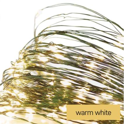 Cadena LED de Navidad para exteriores 150xLED/20m IP44 blanco cálido