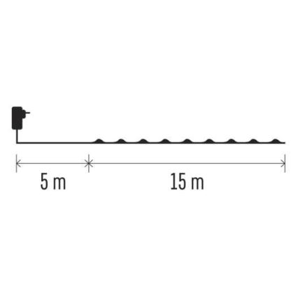 Cadena LED de Navidad para exteriores 150xLED/20m IP44 blanco cálido